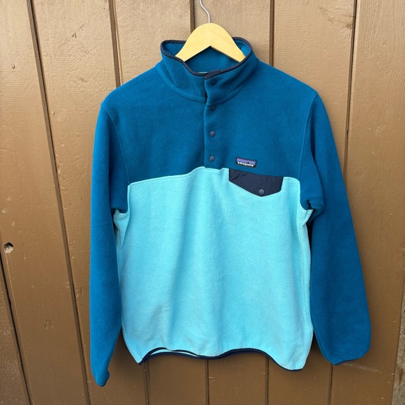 Patagonia Other - Patagonia Synchilla Snap T  Two Blue Tone Pullover Fleece Jacket Size Large